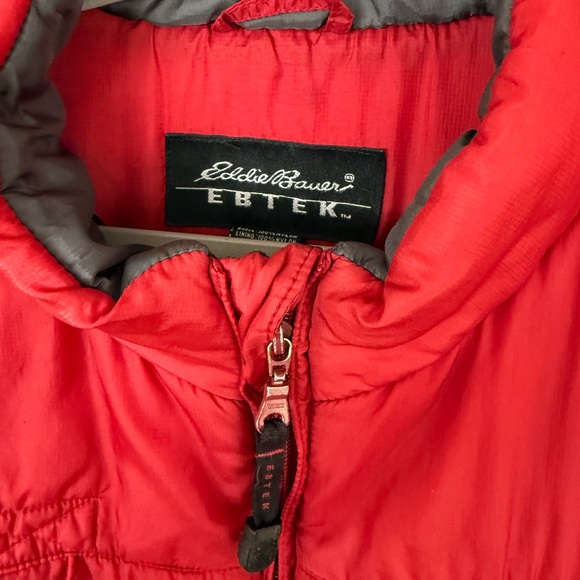 Eddie Bauer Lightweight Red and Gray Puffer Vest - Picture 2 of 7